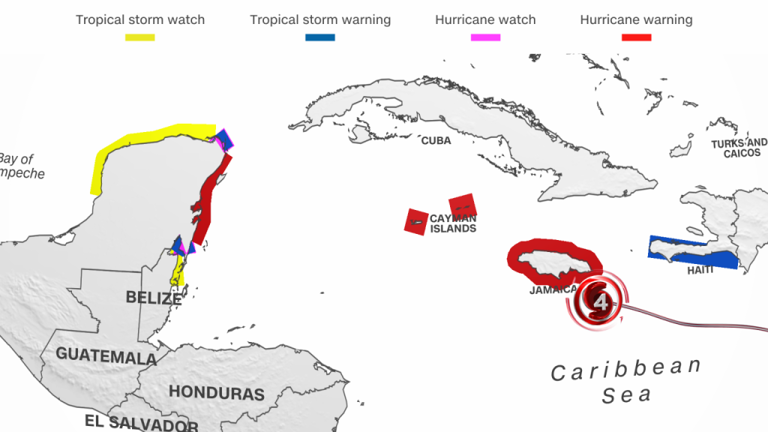 🛑Emiten advertencia de huracán para algunas zonas de la Península de Yucatán, en México