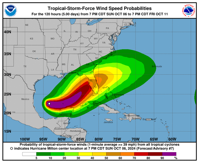 💯ALERTA: Milton amenaza a Florida: ¿cuál será la trayectoria del huracán de categoría 4?